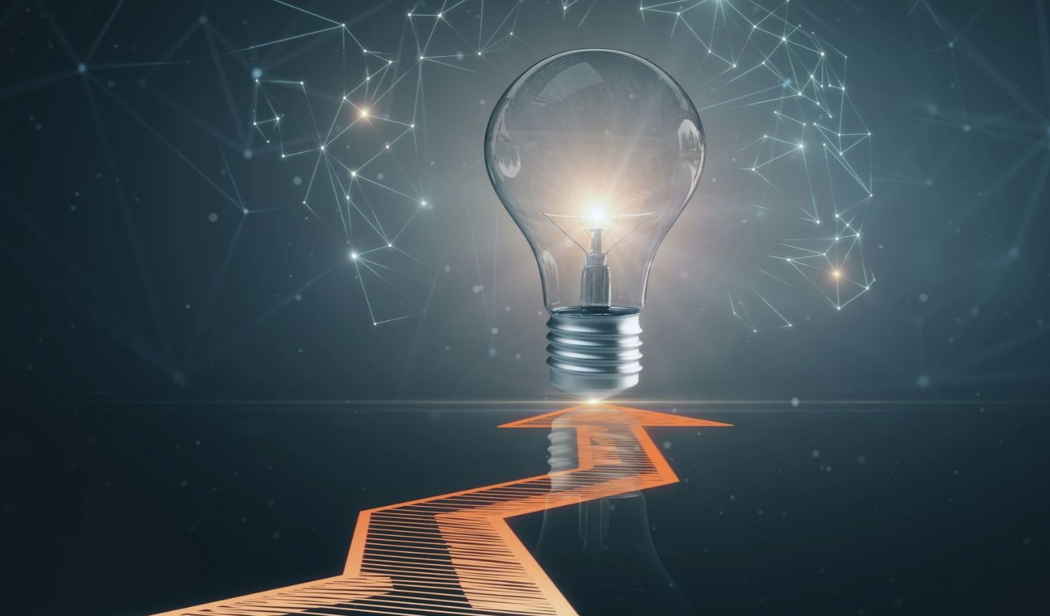 Abstract light reflections resembling neural pathways and mirrored surfaces